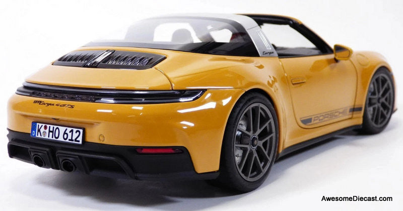 2024 Porsche 911 Targa, Bahama Yellow 1:18 Diecast Model Car by
