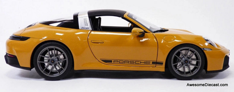 304-058 ノレブ 1/18 ポルシェ 911 Targa 2024 2024 Porsche 911 Targa, Bahama Yellow 1:18 Diecast Model Car by