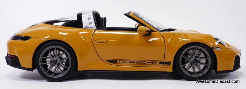 304-058 ノレブ 1/18 ポルシェ 911 Targa 2024 2024 Porsche 911 Targa, Bahama Yellow 1:18 Diecast Model Car by