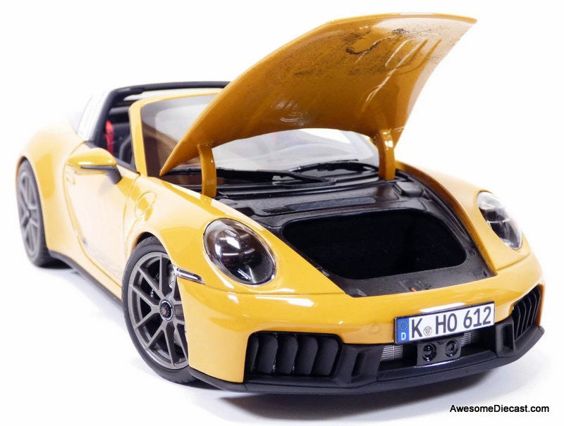 2024 Porsche 911 Targa, Bahama Yellow 1:18 Diecast Model Car by
