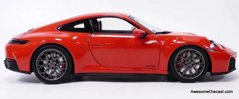 2024 Porsche 911 Carrera 4 GTS, Guards Red 1:18 Diecast Model Car by Norev