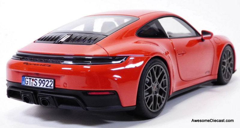 2024 Porsche 911 Carrera 4 GTS, Guards Red 1:18 Diecast Model Car by Norev