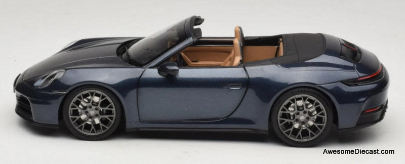 2024 Porsche 911 Carrera S Cabriolet, Yachting Blue Metallic 1:18 Diecast Model Car by Norev