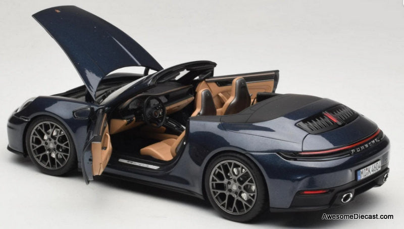 2024 Porsche 911 Carrera S Cabriolet, Yachting Blue Metallic 1:18 Diecast Model Car by Norev