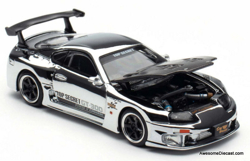 Toyota Supra GT300 Top Secret, Chrome Silver 1:64 Diecast Model