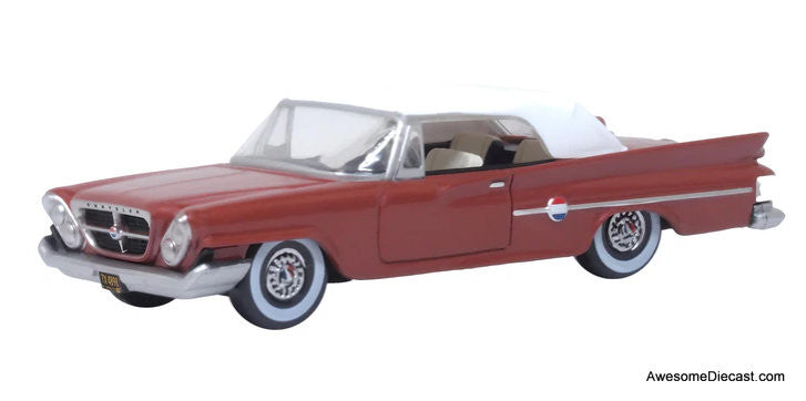 Oxford Diecast 1:87 1961 Chrysler 300 Convertible (Closed), Cinnamon/White