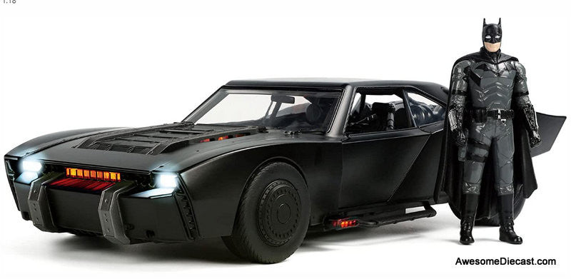 Jada 1:18 2022 The Batman Batmobile  w/Batman Figure & Working Lights