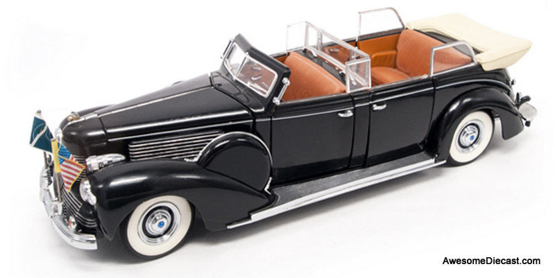 Road Signature 1:24 1939 Lincoln Sunshine Special Convertible, Black: Presidential Limousine
