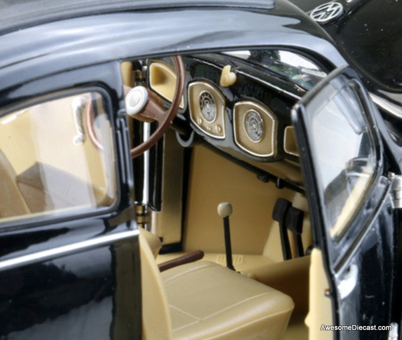 Volkswagen Classic Beetle, Black 1:18 Diecast Model Car by Welly