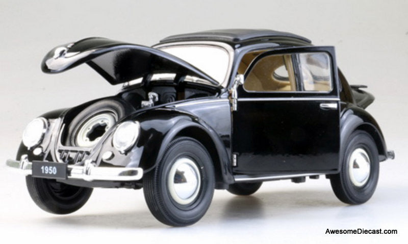 Volkswagen Classic Beetle, Black 1:18 Diecast Model Car by Welly