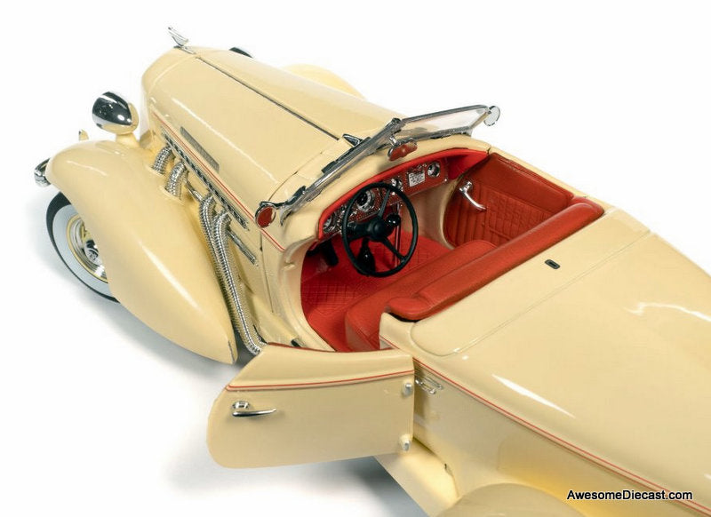 1935 Auburn 851 Speedster, Cream 1:18 Diecast Model Car by Auto World