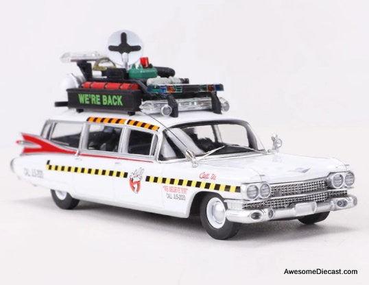 1959 Cadillac Ambulance - Ghostbusters Ecto-1 1:64 Diecast Model Ambulance by YS Model