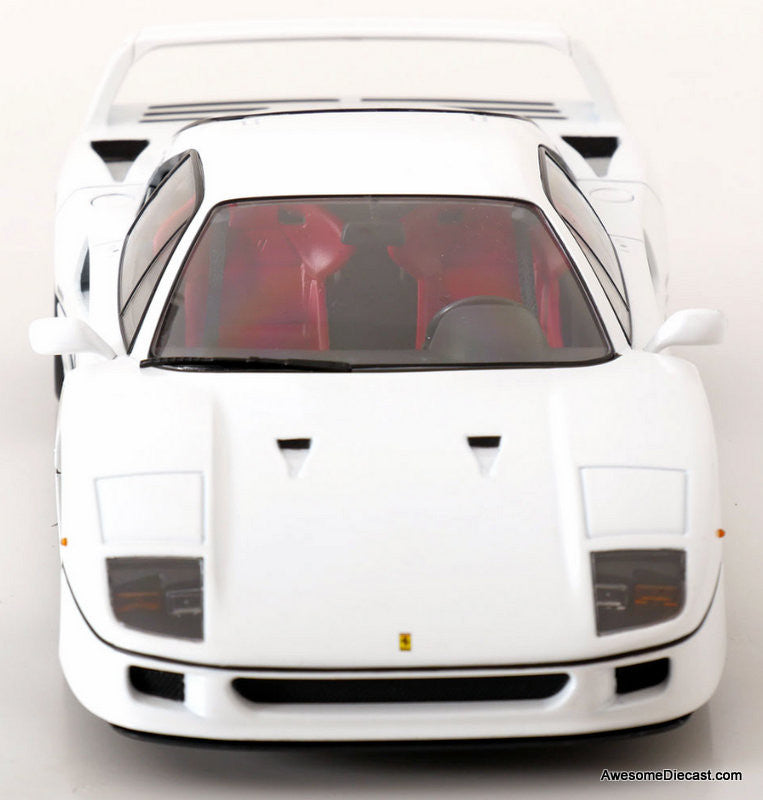 Ferrari F40 Brunie, White, 1:18 Diecast Model Car, by KK Scale