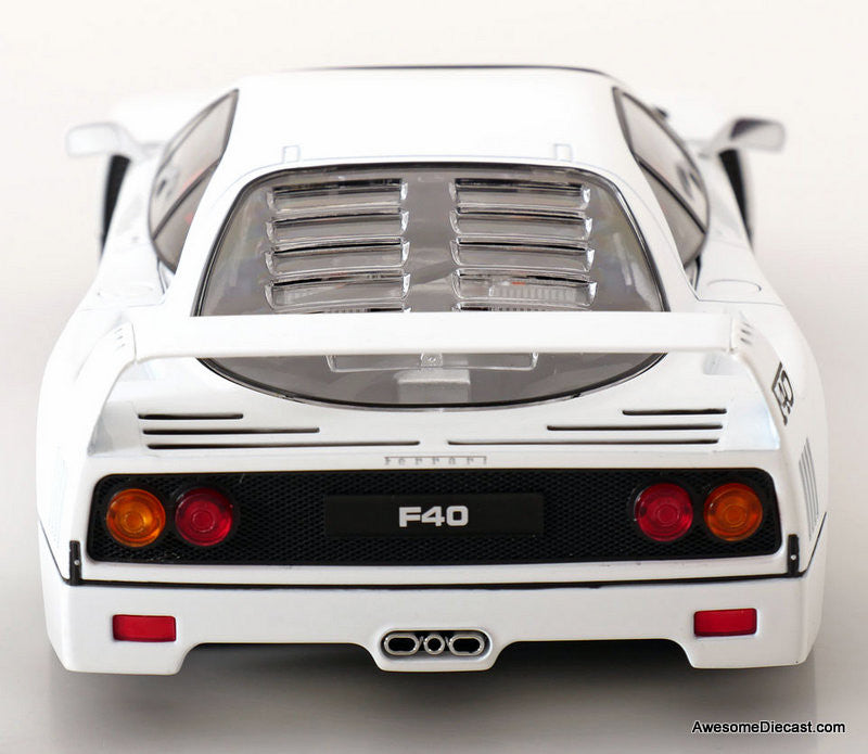 Ferrari F40 Brunie, White, 1:18 Diecast Model Car, by KK Scale
