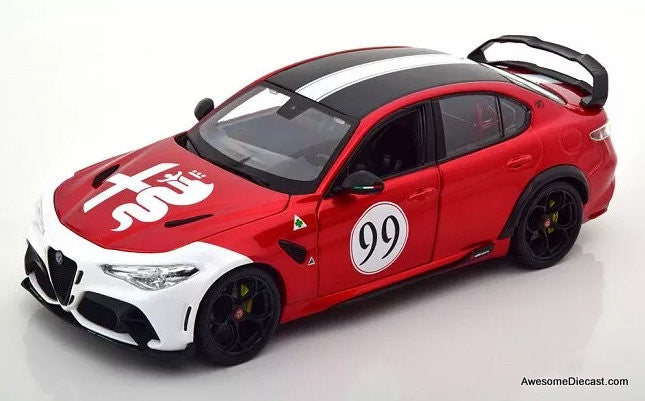 Burago 1:18 Alfa Romeo Giulia GTam #99, Metallic Red