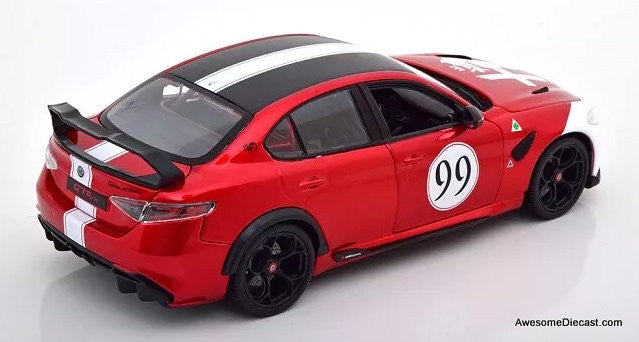 Burago 1:18 Alfa Romeo Giulia GTam #99, Metallic Red