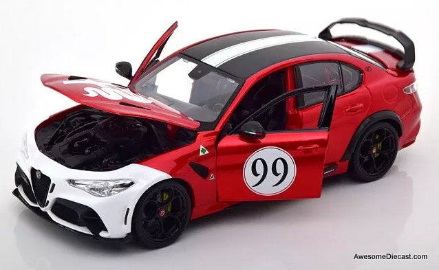 Burago 1:18 Alfa Romeo Giulia GTam #99, Metallic Red