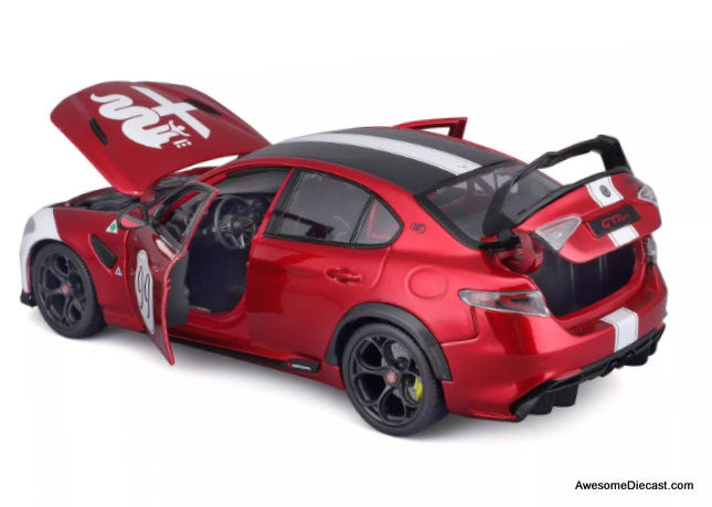 Burago 1:18 Alfa Romeo Giulia GTam #99, Metallic Red