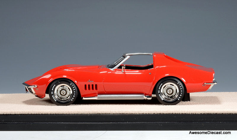 1969 Chevrolet Corvette L88 Coupe T Roof, Monza Red 1:43 Resin Cast Model Car by Stamp Models