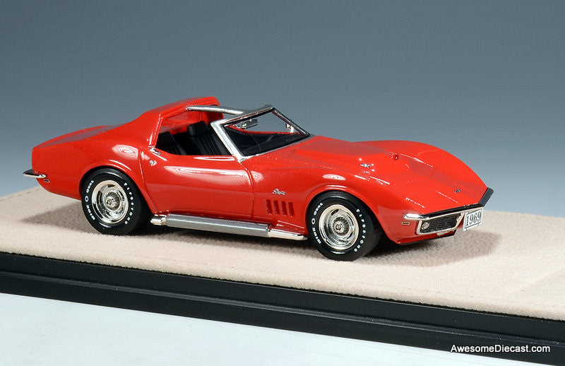 1969 Chevrolet Corvette L88 Coupe T Roof, Monza Red 1:43 Resin Cast Model Car by Stamp Models