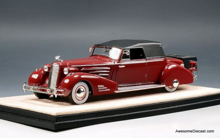 Stamp Models 1:43 1934 Cadillac 452D V16 Victoria Convertible (Roof Up), Maroon
