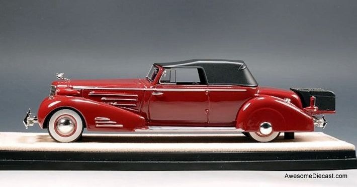 Stamp Models 1:43 1934 Cadillac 452D V16 Victoria Convertible (Roof Up), Maroon