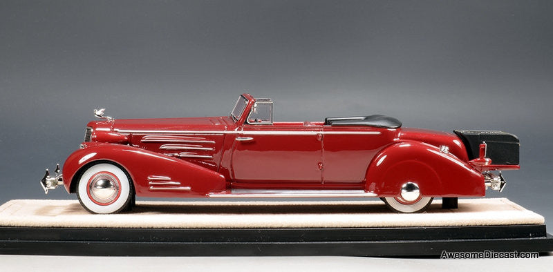 Stamp Models 1:43 1934 Cadillac 452D V16 Victoria Convertible (Roof Down), Maroon