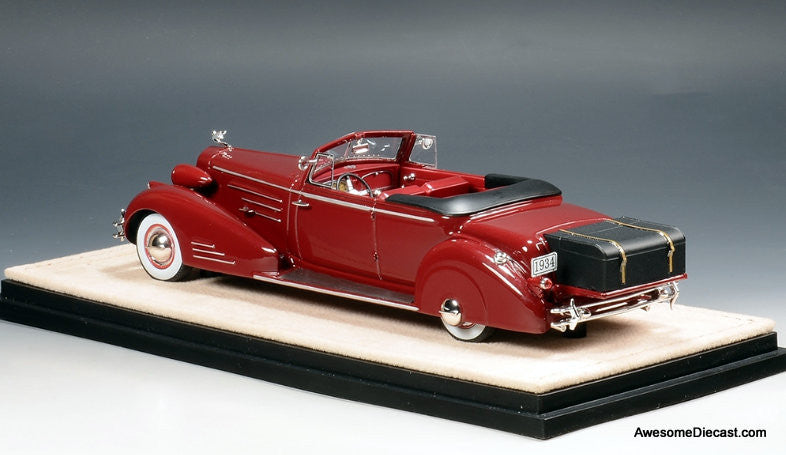 Stamp Models 1:43 1934 Cadillac 452D V16 Victoria Convertible (Roof Down), Maroon