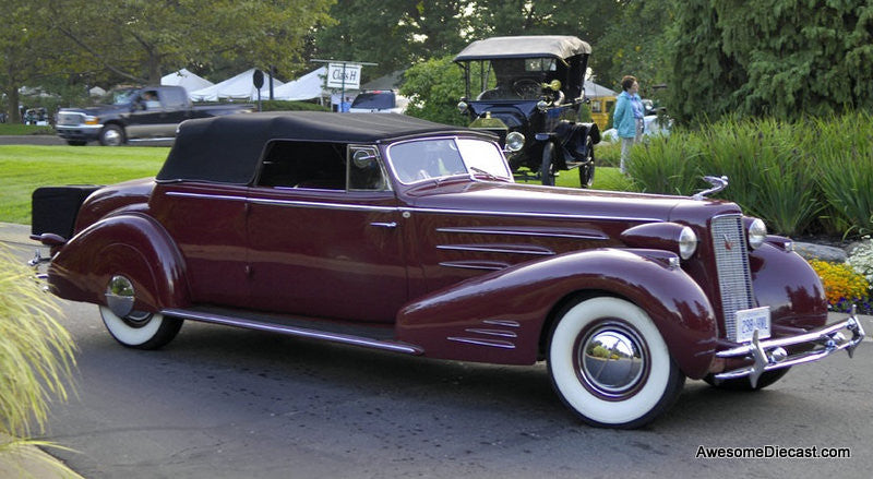 Stamp Models 1:43 1934 Cadillac 452D V16 Victoria Convertible (Roof Up), Maroon