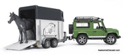 Bruder 1:16 Land Rover Defender w/Horse Trailer & Horse