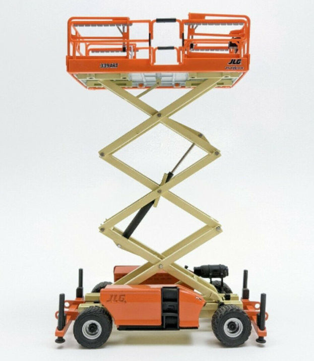 RARE!! JLG 1:32 3394RT Rough Terrain Scissor Lift, Orange