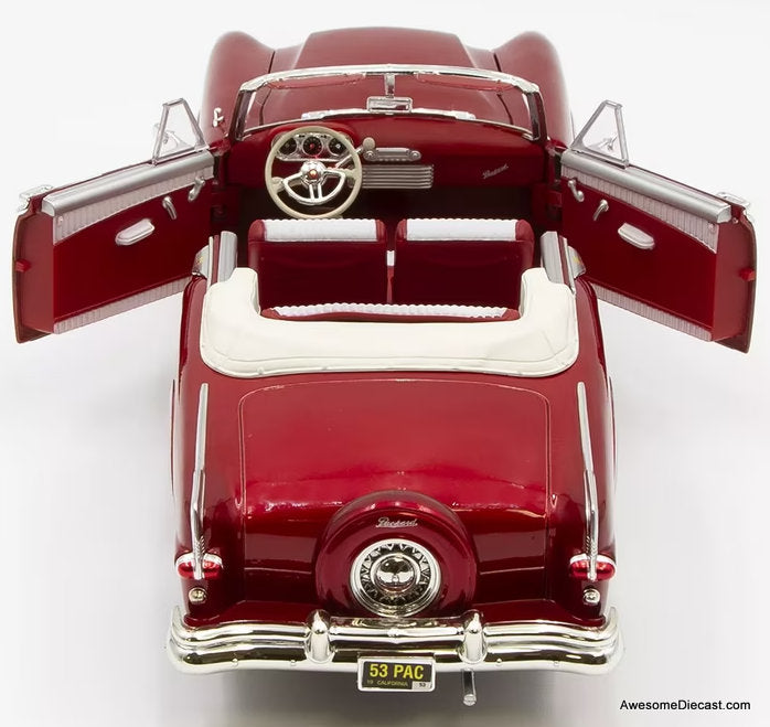 1953 Packard Caribbean Convertible, Metallic Red 1:18 Diecast Model Car by Road Signature