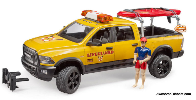 Bruder 1:16 Dodge Ram Power Wagon Lifeguard w/ Figure, Stand-up Paddle