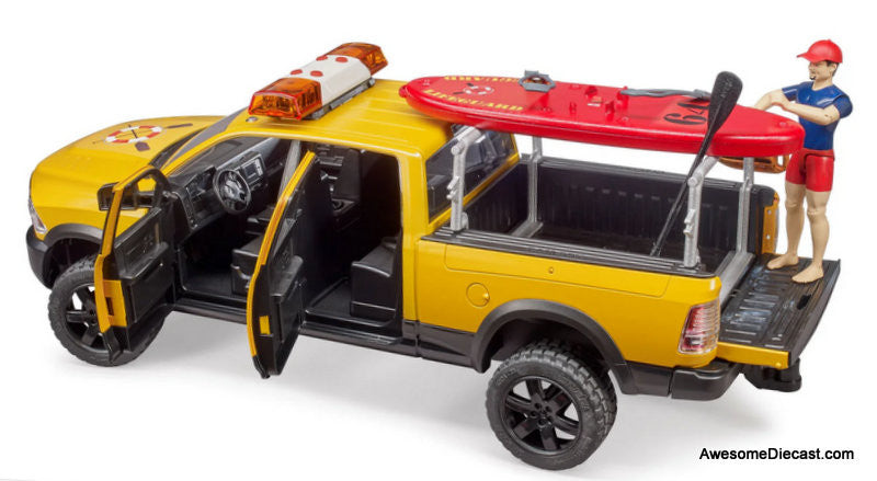 Bruder 1:16 Dodge Ram Power Wagon Lifeguard w/ Figure, Stand-up Paddle