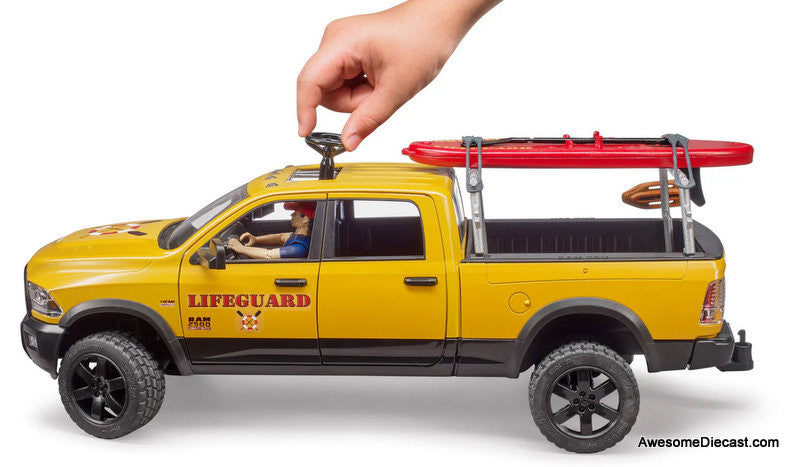 Bruder 1:16 Dodge Ram Power Wagon Lifeguard w/ Figure, Stand-up Paddle