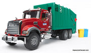 Bruder 1:16 Mack Granite Rear Loading Garbage Truck, Red/Green