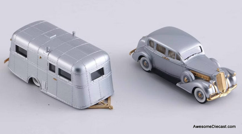 RARE!! Brooklin Models 1:43 1936 Pierce Arrow & Travelodge: Silver Anniversary Set