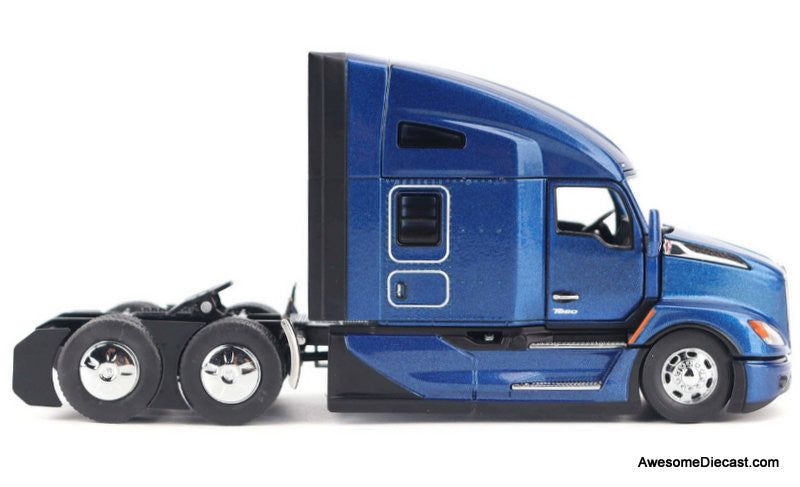 Diecast Masters 1:50 Kenworth T680 High Roof Sleeper Tractor, Deep Cerulean Blue