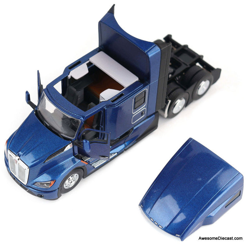 Diecast Masters 1:50 Kenworth T680 High Roof Sleeper Tractor, Deep Cerulean Blue