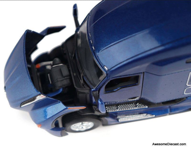 Diecast Masters 1:50 Kenworth T680 High Roof Sleeper Tractor, Deep Cerulean Blue