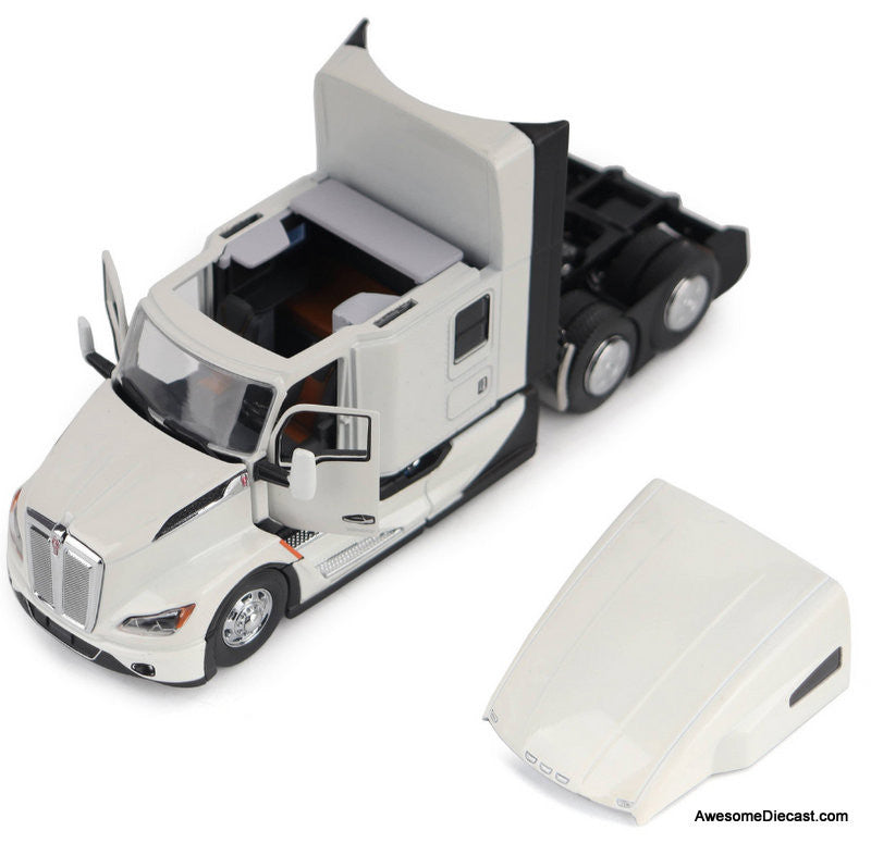 Diecast Masters 1:50 Kenworth T680 High Roof Sleeper Tractor, Pearlescent White