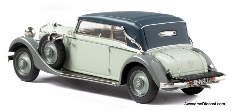 Esval Models 1:43 1934-37 Mercedes-Benz 290 W18 Cabriolet B Long Wheel Base, (Top Up), Gray