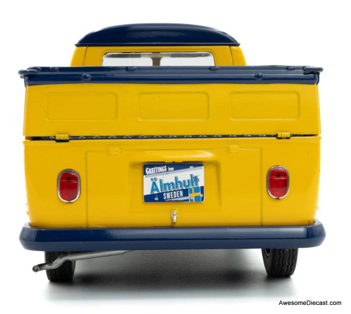1950 Volkswagen T1 Pick-Up, Blue/Yellow IKEA 1:18 Diecast Model Vehicle by Solido