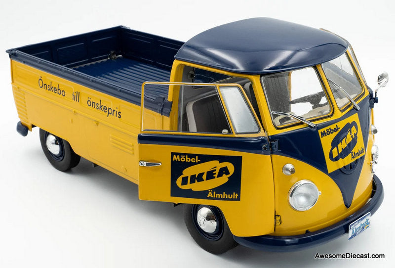 1950 Volkswagen T1 Pick-Up, Blue/Yellow IKEA 1:18 Diecast Model