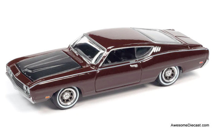 Johnny Lightning 1:64 1969 Ford Torino Talladega, Royal Maroon