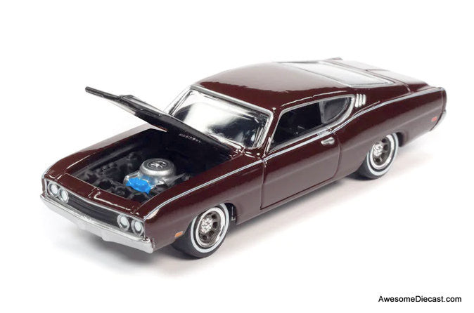 Johnny Lightning 1:64 1969 Ford Torino Talladega, Royal Maroon