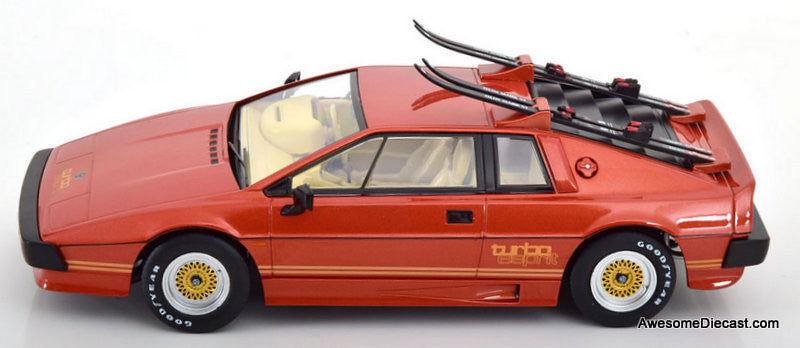 KK Scale 1:18 1981 Lotus Esprit Turbo, Copper Metallic w/James Bond Figure: James Bond 007, For Your Eyes Only