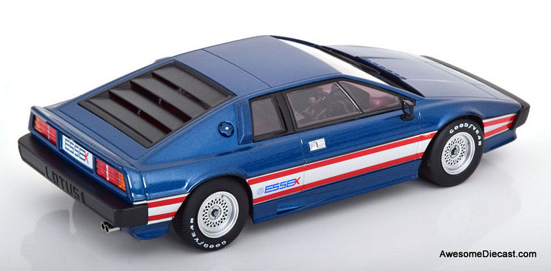 1/18 ロータスエスプリターボ ブルー 1981 Lotus Esprit KK Scale 1:18 1981 Lotus Esprit Essex Turbo, Metallic Blue/Red
