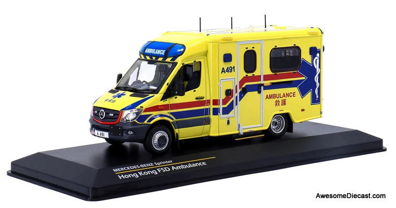 Tiny 1:43 Mercedes Benz Sprinter: HKFSD Ambulance