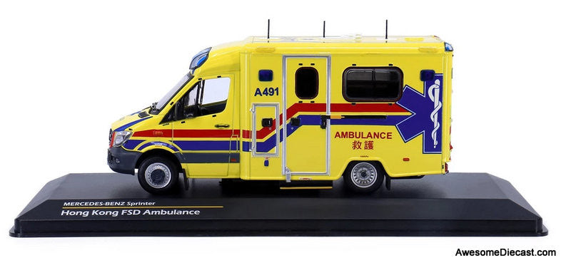 Tiny 1:43 Mercedes Benz Sprinter: HKFSD Ambulance